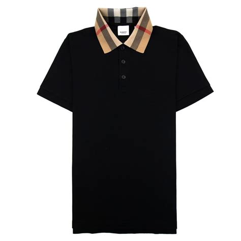 polo burberry piquet junior|Check Collar Cotton Polo Shirt in Black .